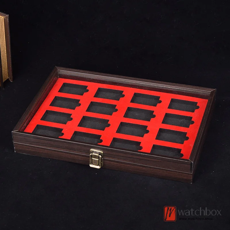 Lighter Storage Box 16 Slots Wood Lighter Display Dustproof Case Fashion Gift Home Storage Box