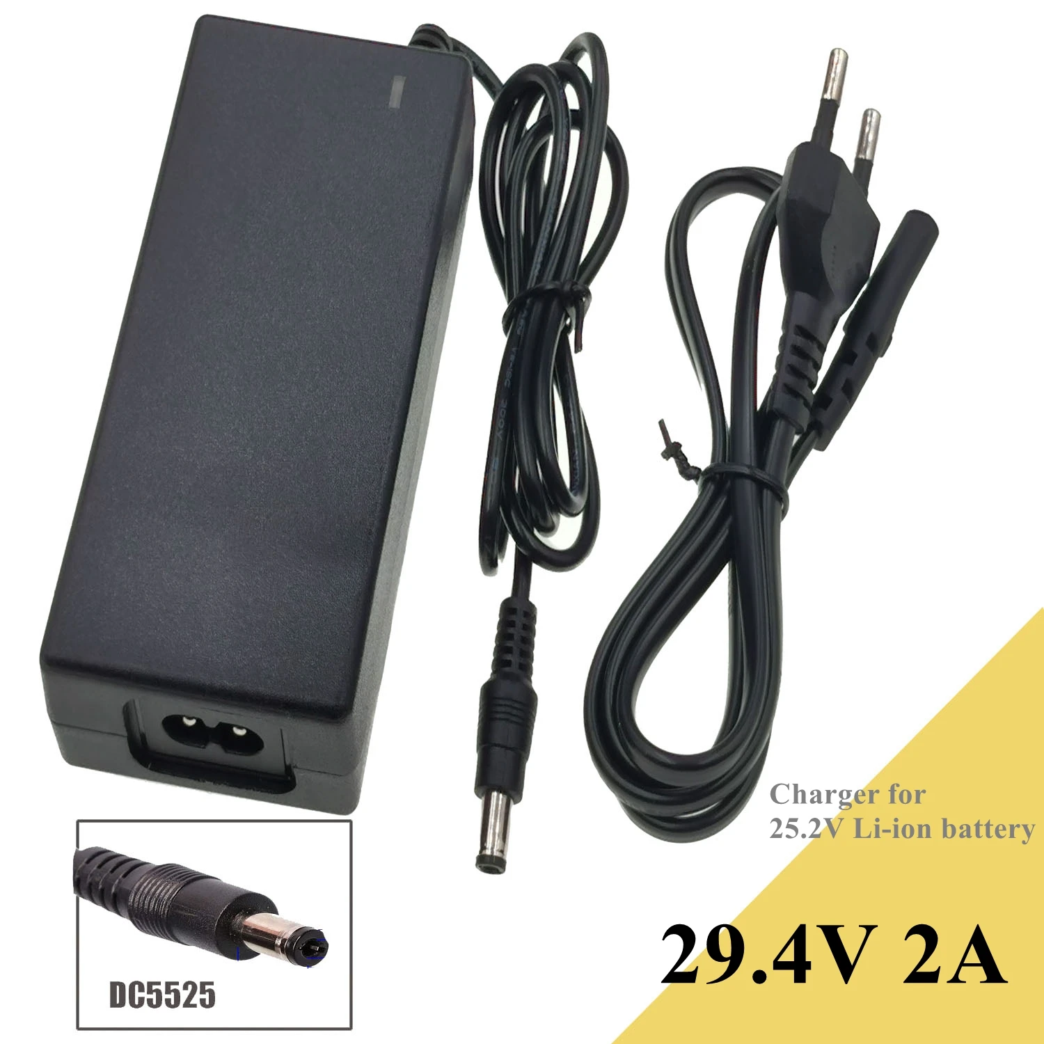 Li-ion Carregador para Ebike Scooter Adequado para Hoverboard Bicicleta Equilíbrio 29.4v 2a 24v 25.2v