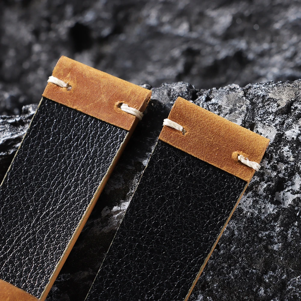 Vintage Brown Leather Watchband – Handmade Soft Cowhide Strap