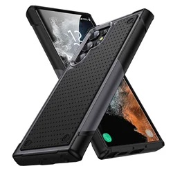 Shockproof Armor Hard Phone Case - Durable Protection Cover - galaxy S21Plus (Gray Black)