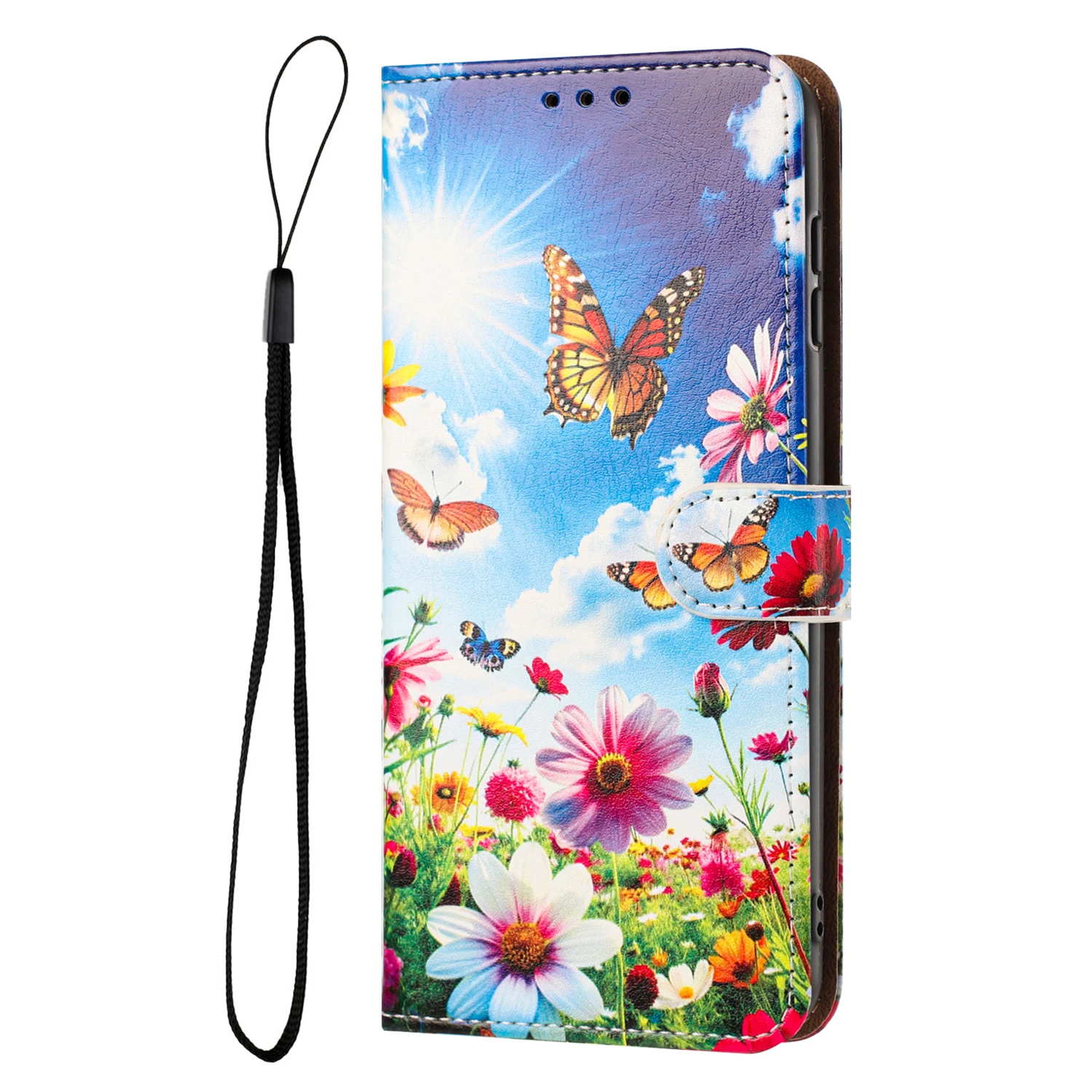 Cute Cat Leather Flip Back Cover - Stylish Phone Case