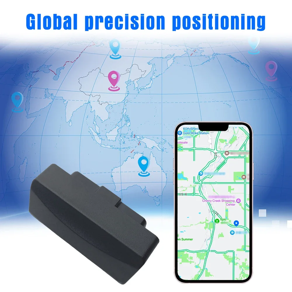 OBD Tracker with GPS Locator and Find My App for Vehicle Anti-Lost Monitoring