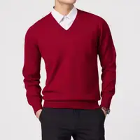 Cashmere Cotton Blend Classic V-Neck Sweater Men Pullover 2025 Autumn Winter Business Casual All-match Knitted Jumper Pull Homme