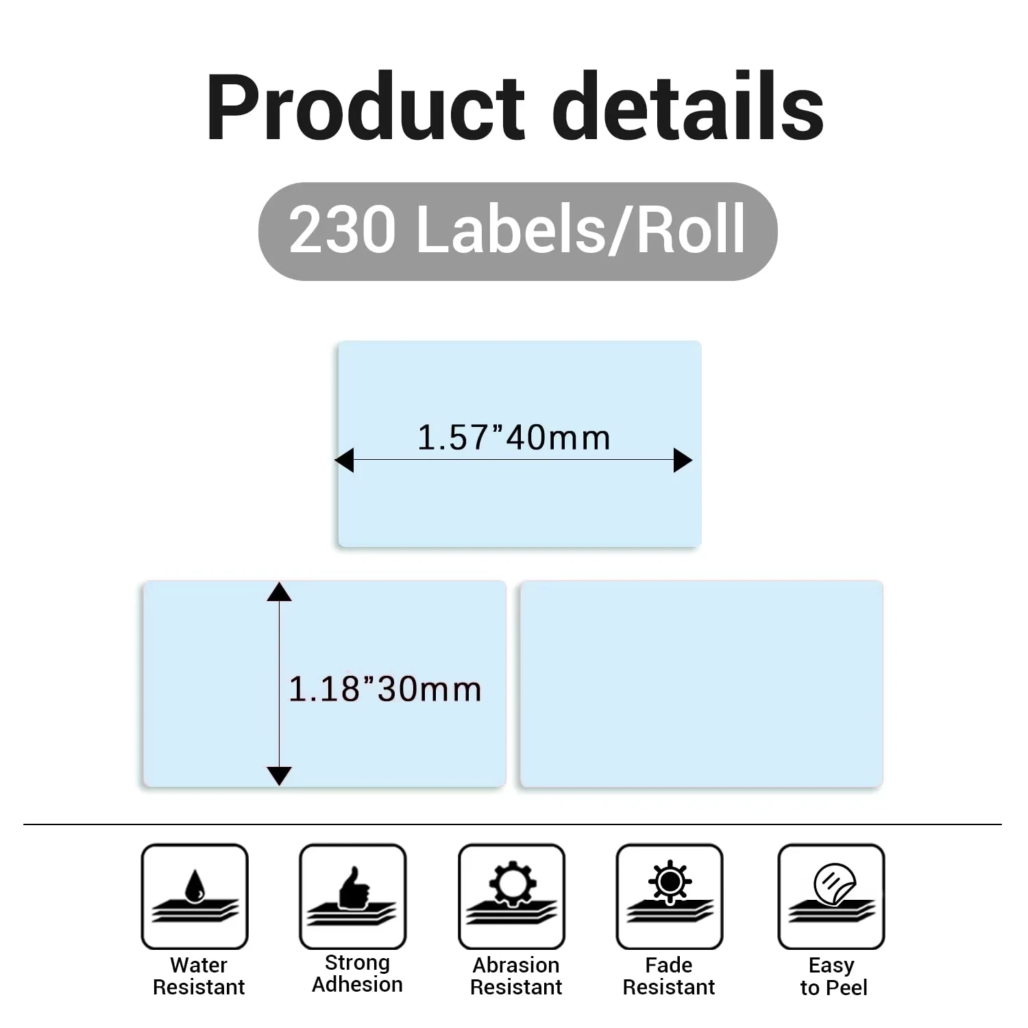 1/3롤 방수 40x30mm 파란색 감열 라벨 - M110/M110S 호환 등