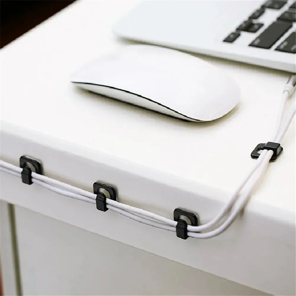 18pcs Usb Organizer Cables Desk Cable Holder Self-adhesive Cable Clip Cord Holder Winder Wire Clips Office Accessories