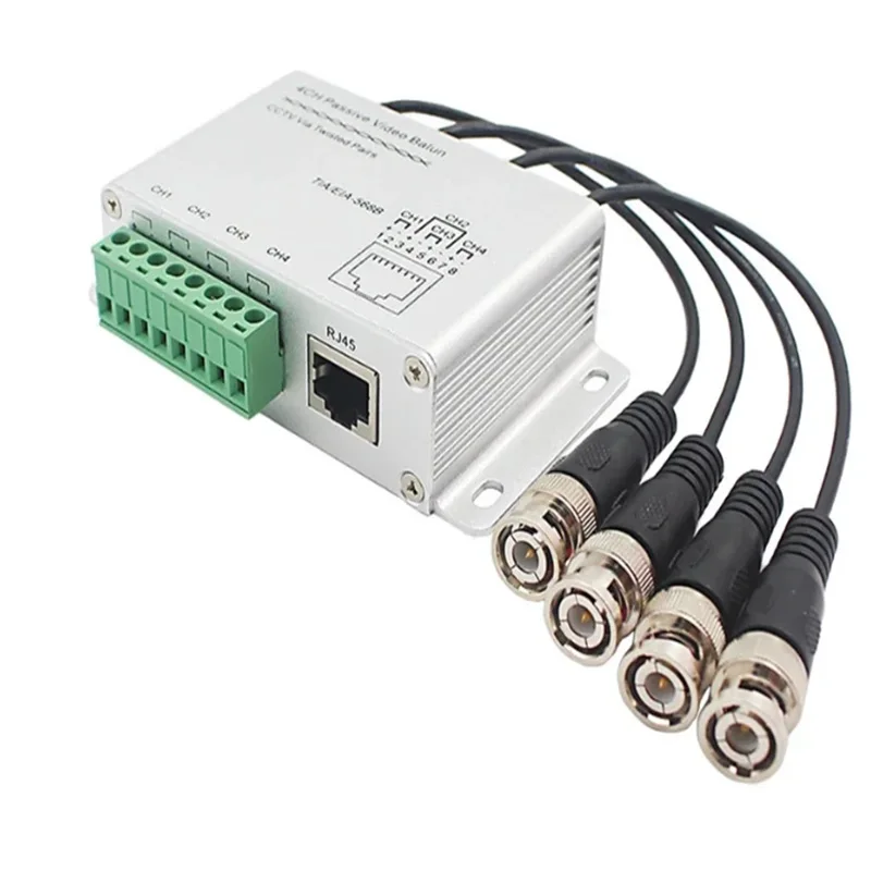 

CCTV 4 Video 4CH Balun Transceiver Passive HD Transmitter CCTV Via Twisted Pairs For TVI CVI AHD CVBS Cameras BNC To UTP RJ45