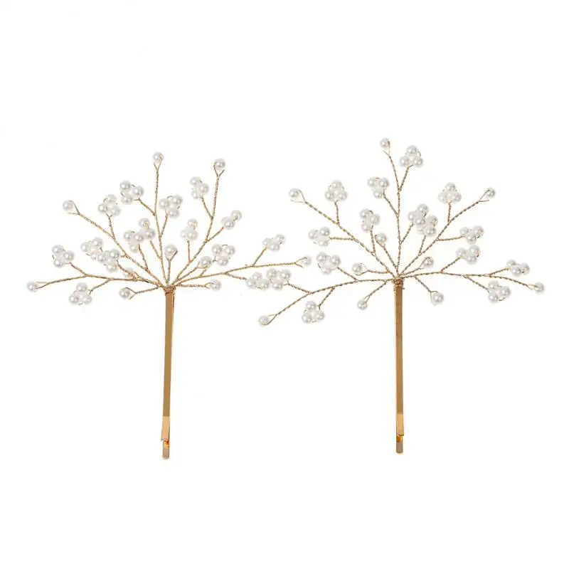 

Women Hairpins Hair Clips Headpieces Wedding Hair Jewelry Accessories Crystal Pearls Hair Forks for Bridal Hairstyle Wholesale