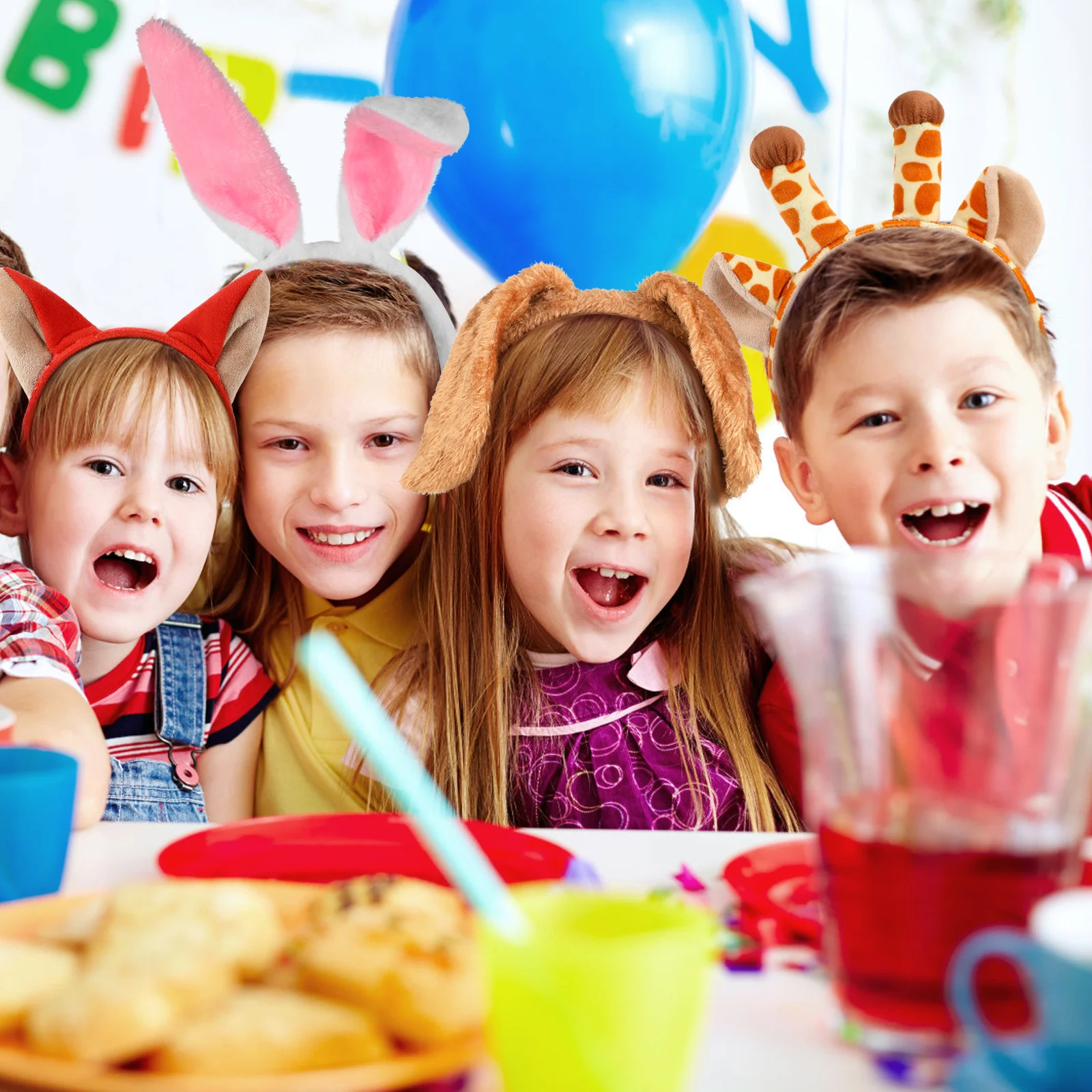 

9 шт., повязки на голову с животными, кошачьи уши, обручи для волос, обручи для волос, корова, Бог, жираф, кролик, аксессуары для волос для женщин и девочек