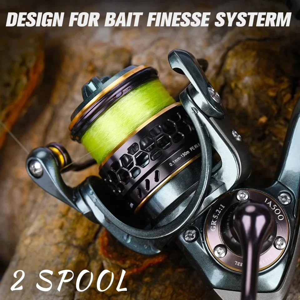 ツリノヤ-回転釣りリール,2リール,超軽量,長距離,ジグ,500 1000