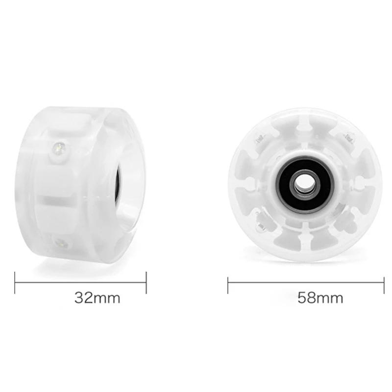 4pcs Luminous Roller Skate Wheels with Bearings for Double Row Skating and Skateboard roller skating wheels