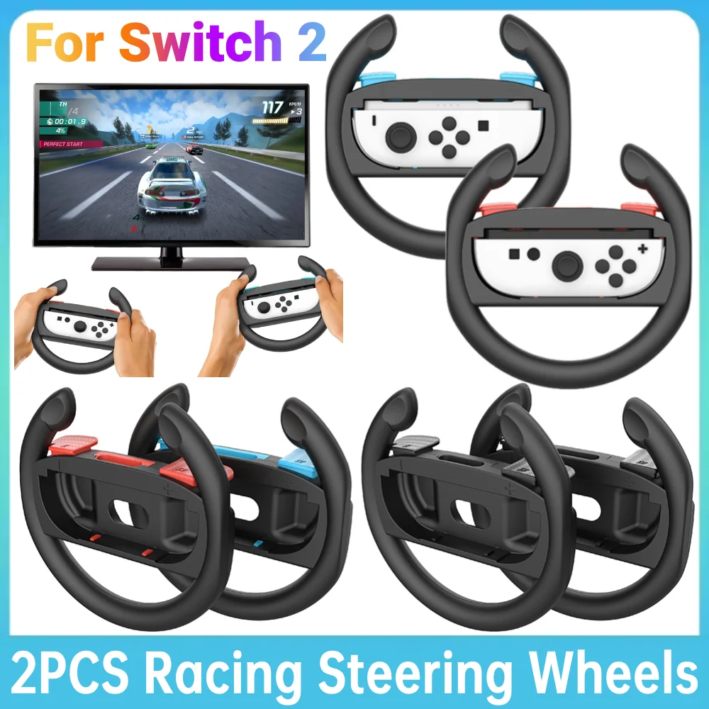2pcs/Set Racing Steering Wheels for Switch 2 Controller Game Grip ...