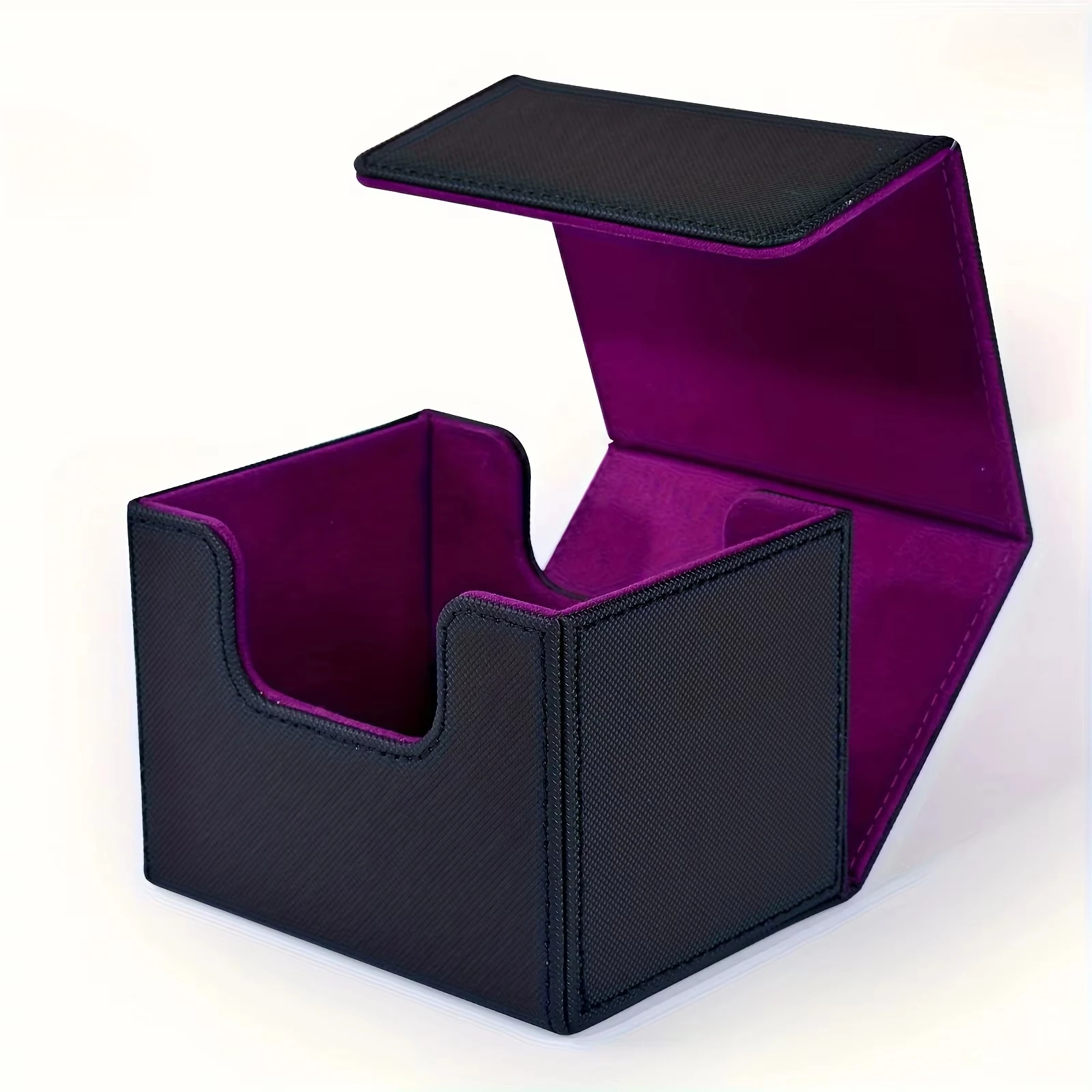 Card Deck Box Card Storage Box Fits 100 single Sleeved Cards PU Leather Strong Magnet Deck Case for TCG Cards