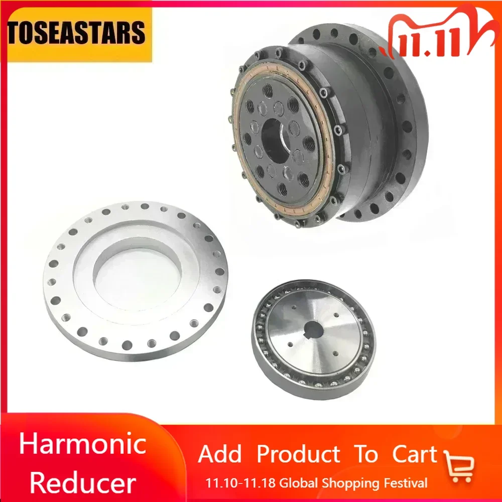 Harmonic Drive With Flange Plate Cup Type Harmonic Reducer Humanoid Robot Arm For Nema17 23 Step 40 60 80mm Flange Servo Motor harmonic reducer
