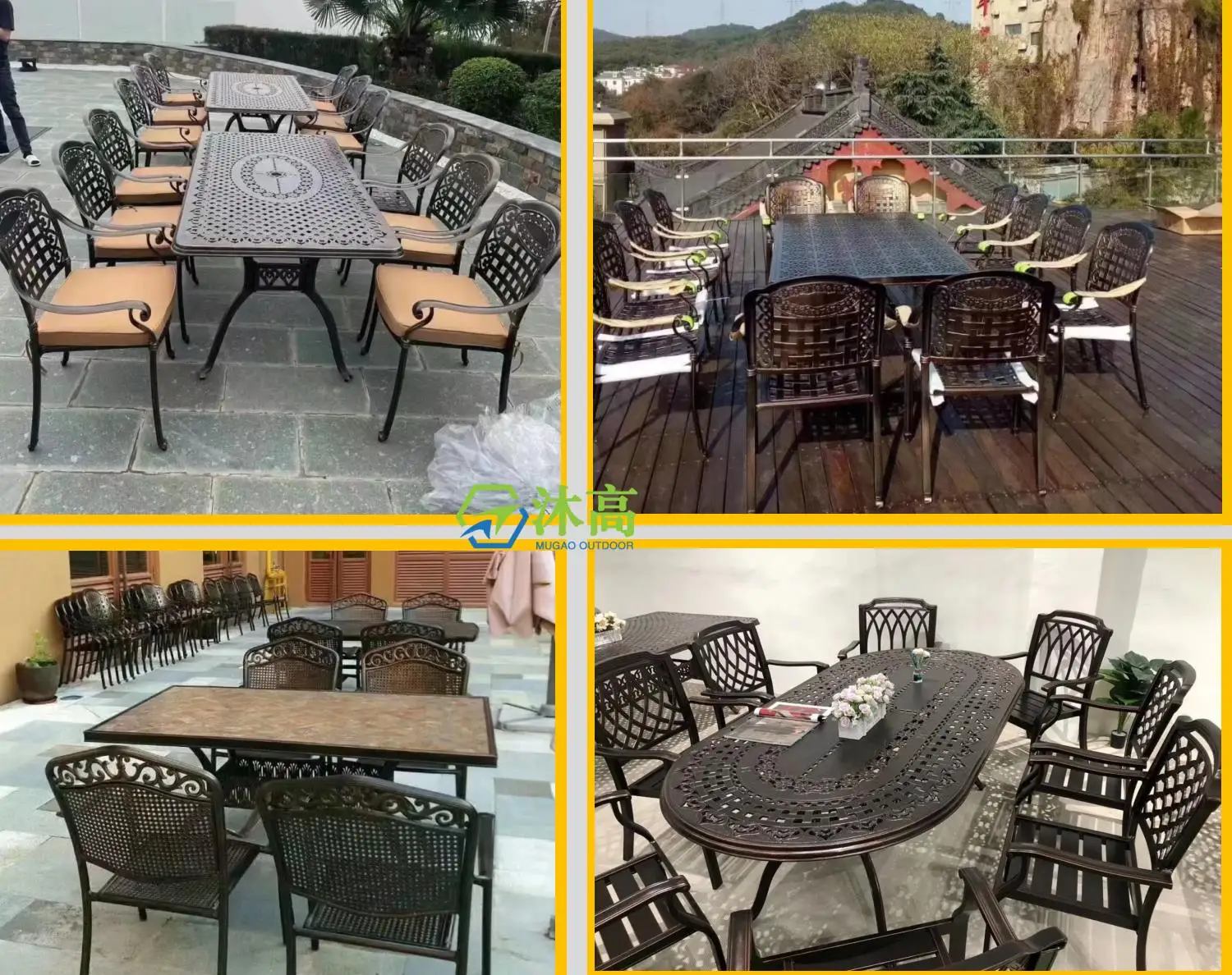 Good price outdoor patio cast aluminum furniture all weather dining die-cast garden sets coffee chair aluminum chair