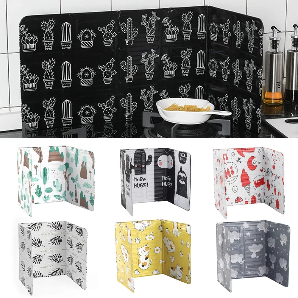 Kitchen Cooking Frying Oil Splash Screen Cover Anti Splatter Shield Guard Aluminium Foil Scald Proof Board Protection Plate 1Pc kitchen tools