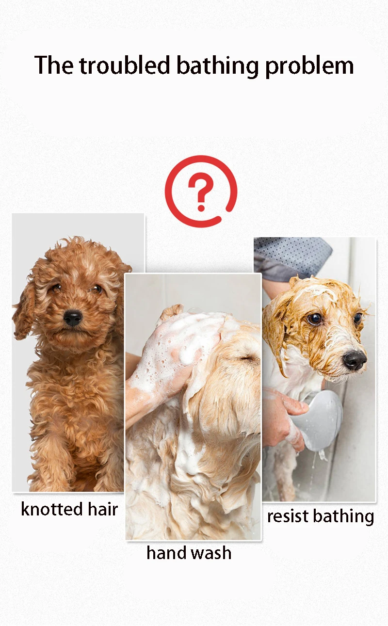 Soft Rubber Dog Brush Comb Cat Bath Brush Rubber Glove Hair Fur Grooming Massage Brush For Dog Cats Pet Bath Supplies