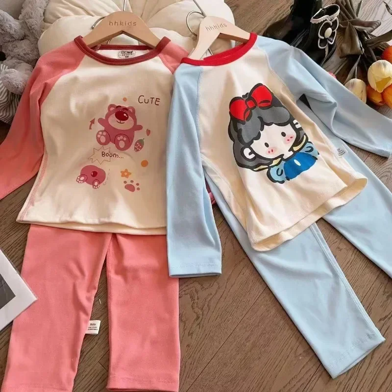 

Disney Snow White Thermal Underwear Set Lots-o'-Huggin' Bear Children's Autumn Winter Keep Warm Round Neck Boys Girls Clothes