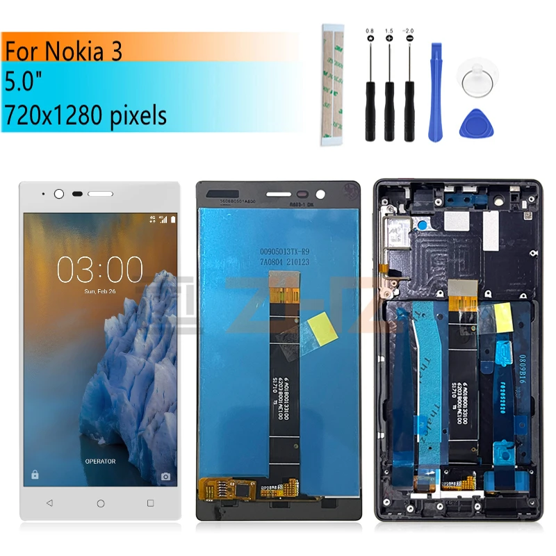 

IPS LCD For Nokia 3 Display Touch Screen Digitizer Assembly TA-1032 TA-1020 TA-1028 TA-1038 Phone Screen Replacement Parts 5.0"