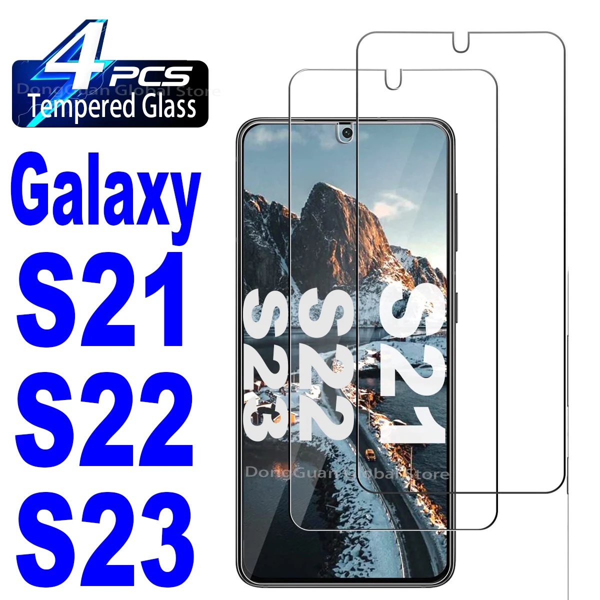 

1Pcs/4Pcs Tempered Glass For Samsung S21 S22 S23 Screen Protector Glass