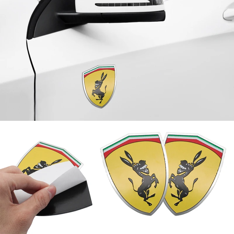 Adesivi In Alluminio 3D Per Auto Ferrari Donkey Styling Emblem Badge Decorazione Decalcomanie Body Applique Decalcomania Per Accessori Auto Ferrari