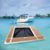 Inflatable Floating Swimming Pool Inflatable Dock Floating Platform 13x10ft Inflatable Sea Pool with Net for Yacht Boats Water 1