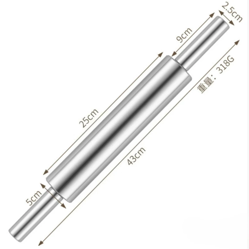 Household stainless steel rolling pin noodle pressing tool dumpling noodle rolling pin kitchen baking seamless roller rollingpin
