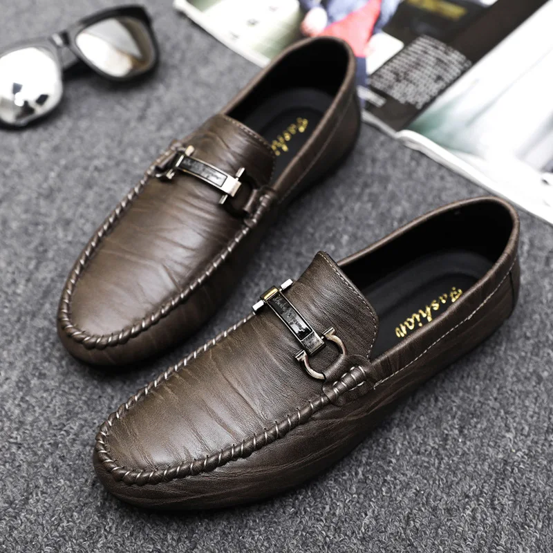 Men Loafers Shoes for Men Luxury Business Dress Shoes Comfy Slip-on Drive Moccasins Footwear Male Brand Leather Boat Shoes Men 6