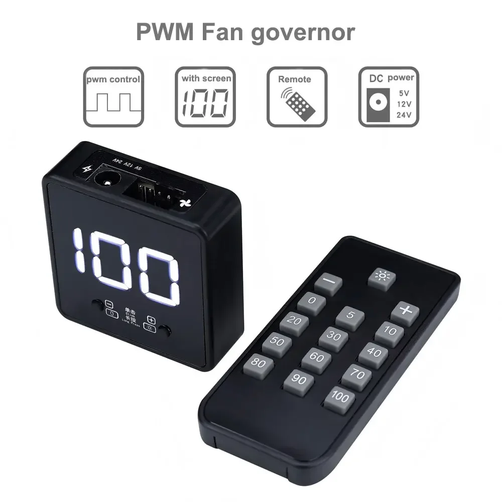 Digital PWM Fan Speed Controller with Remote & USB-C Fast Charging