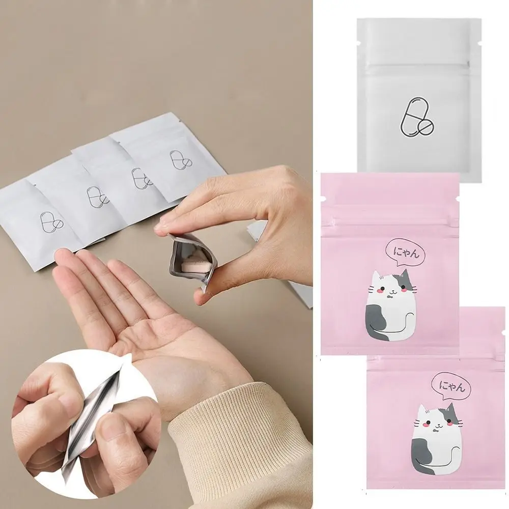 30/50 Pezzi Sacchetto Portapillole Estraibile Riutilizzabile, Organizzatore per Medicinali da Viaggio, Antipolvere con Cerniera, Antiumidità e Autosigillante - immagine 3
