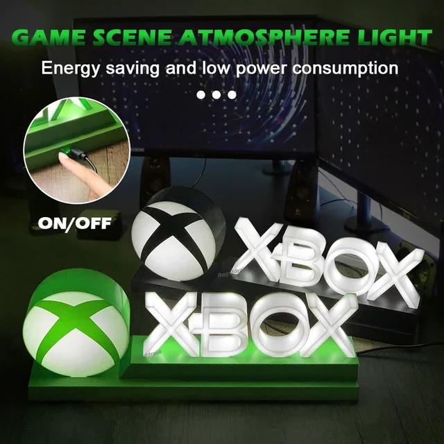 音声制御ナイトライトxboxゲームルーム、デスクセット、テーブル