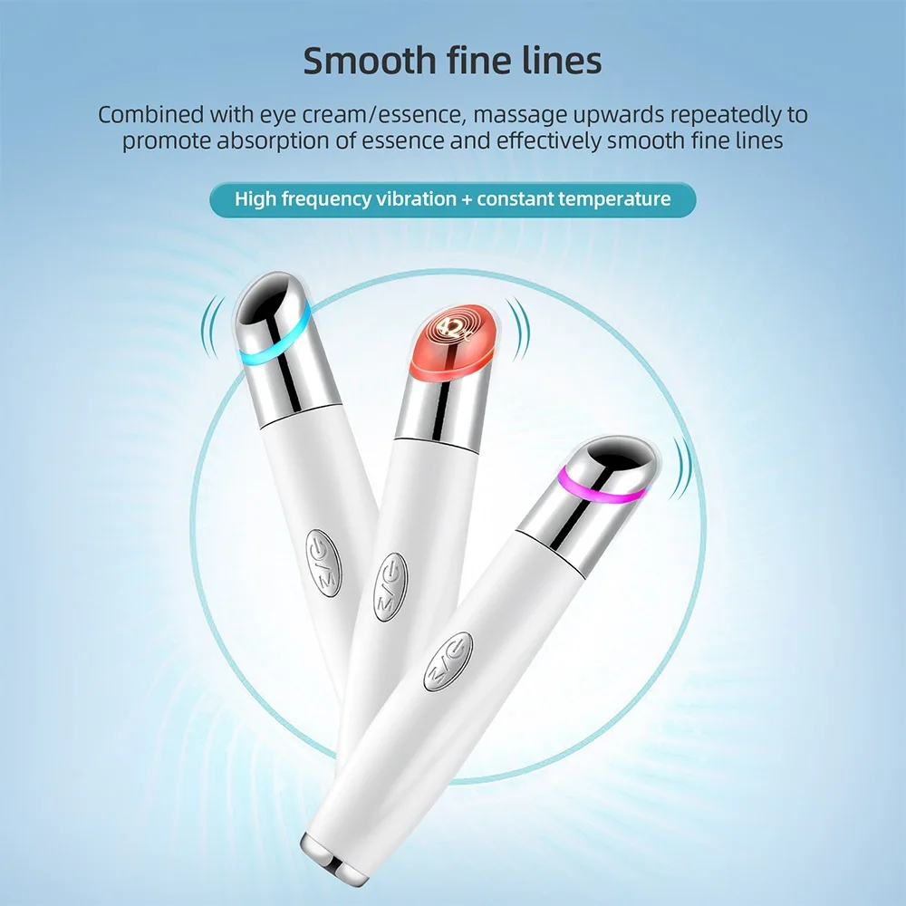 Eye Massager Eyes And Lip Massage Stick 45℃ Heated Hot Compress Vibration Lighten Dark Circle Anti-wrinkle Eye Bags Remover