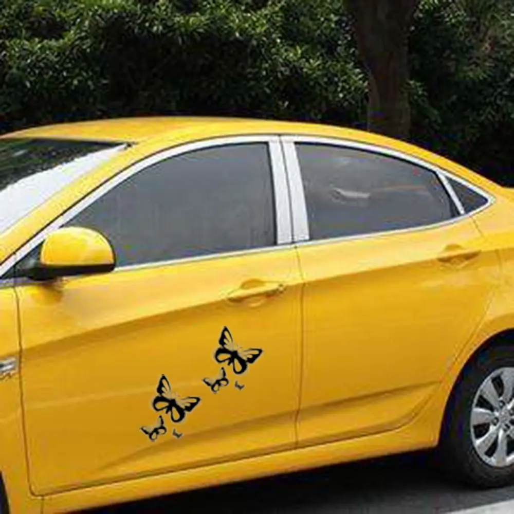 15.2*17CM Beautiful Butterflies Fashion Vinyl Car Stickers Animal Car Styling Decals Black/White