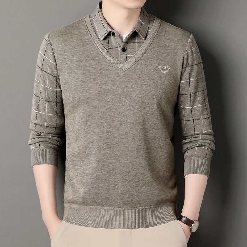 الذكور الصوف محبوك سترة الرجال البلوز الخريف الشتا...