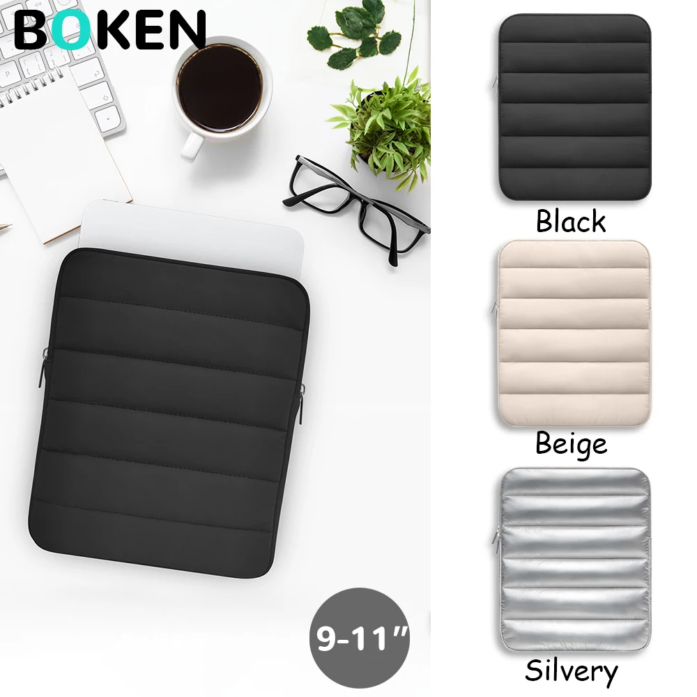 11-Inch Puffy Quilted Tablet Sleeve Case - Soft Protective Cover