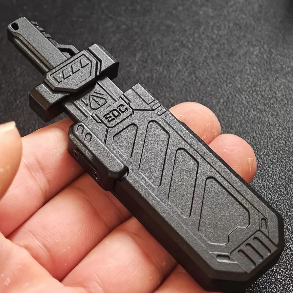 SKEDC Machine Soul Fidget Toy For Adults, Metal Fidget Slider Fidget Clicker Toy, Simulated Loading & Ratchet Play Stress Relief Toy ADHD Tools Cool Gadgets For Men (Black 2nd Gen