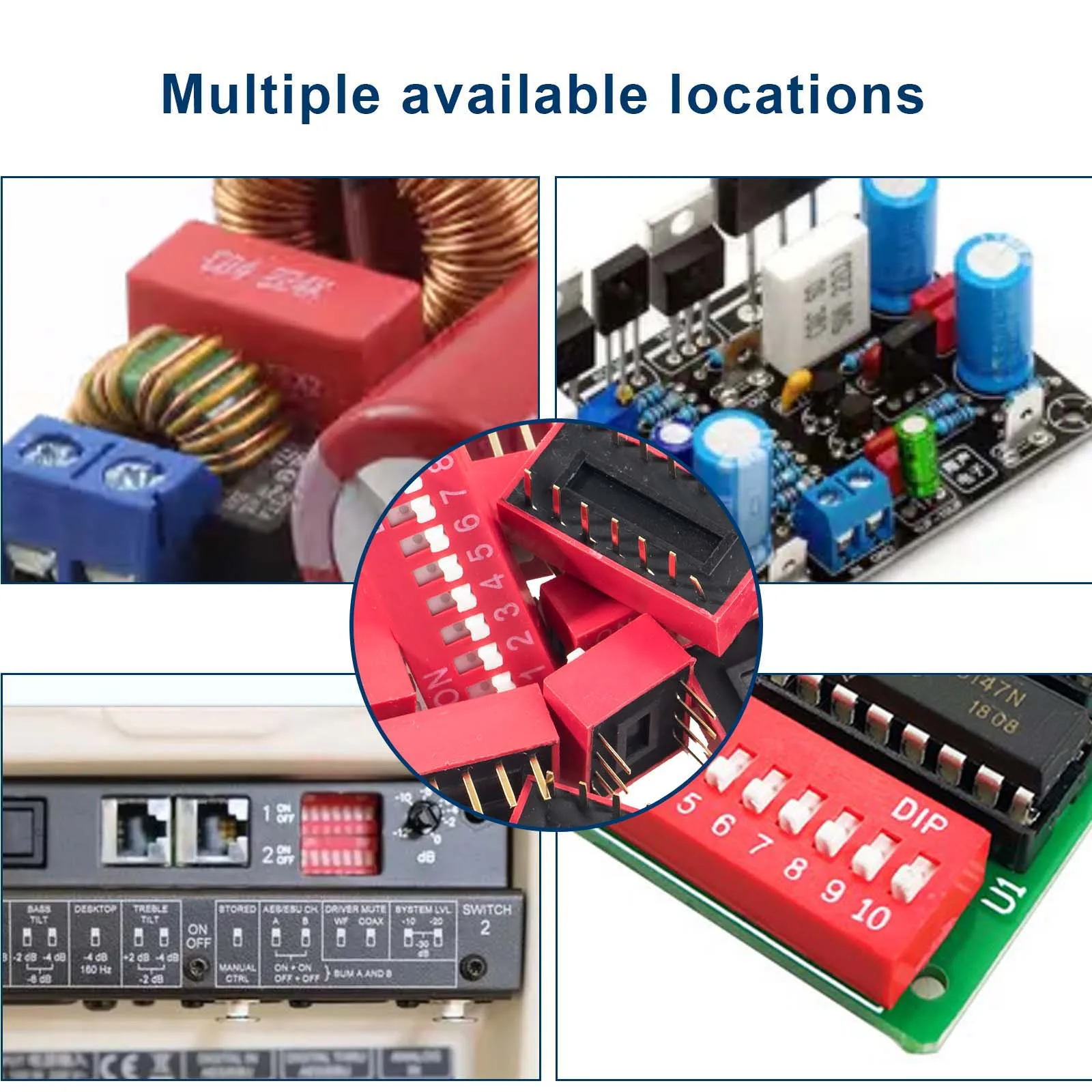 Slide Type Dip Switch Double Row Switches Module 2.54mm 1-12 Position For Circuit Breadboards 30/40pcs dip switch module