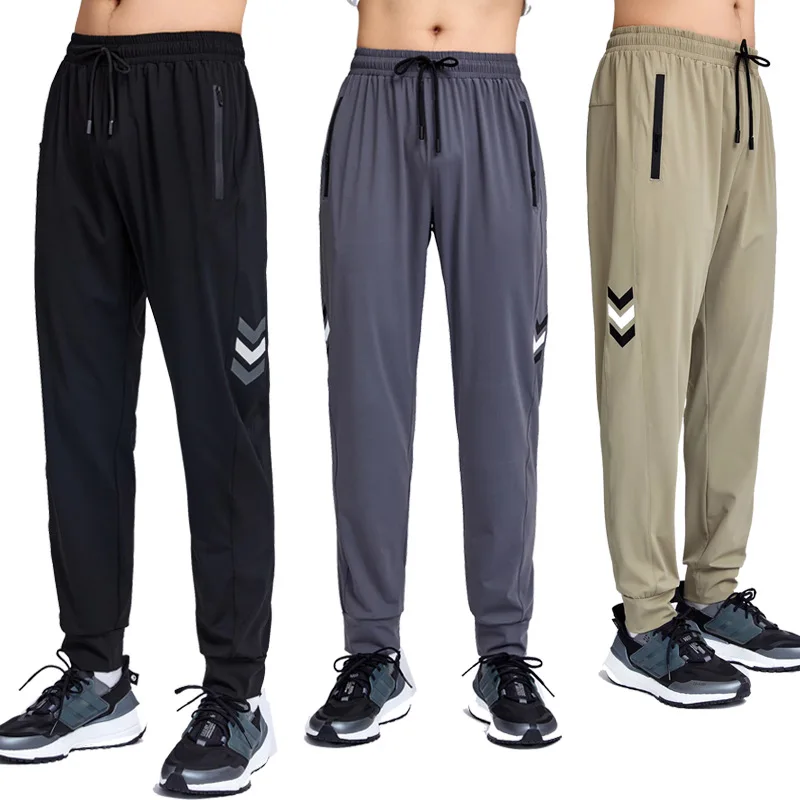 Men's Trousers Spring Summer Casual Solid Breathable Slim Straight Pants Male Joggers Thin Quick Dry Sweatpants Sports Pants