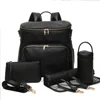 PU Leather Diaper Bag Backpack Large Capacity Travel Carry Bag Maternity Bag Stroller Organizer Nappy Changing Bags Diaper pad 6