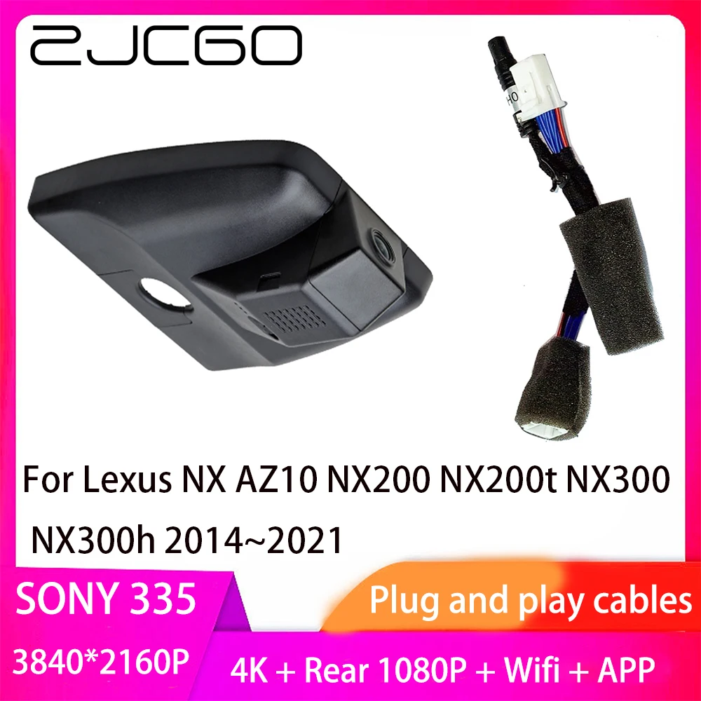 

ZJCGO Plug and Play DVR Dash Cam 4K 2160P Video Recorder For Lexus NX AZ10 NX200 NX200t NX300 NX300h 2014~2021