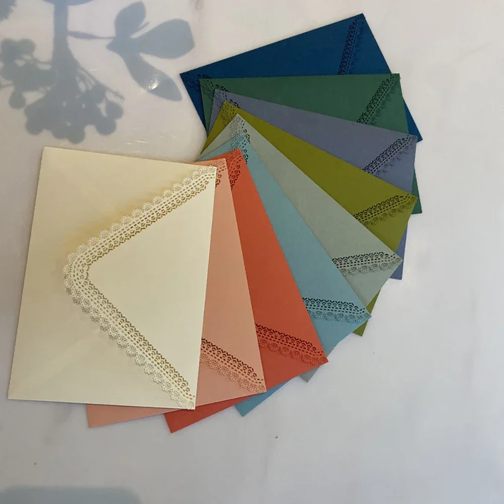 Mailing Envelopes 5pcs Vintage Western Kawaii Hollow Lace for Letter Pads Wedding Party Invitation Cards Cover