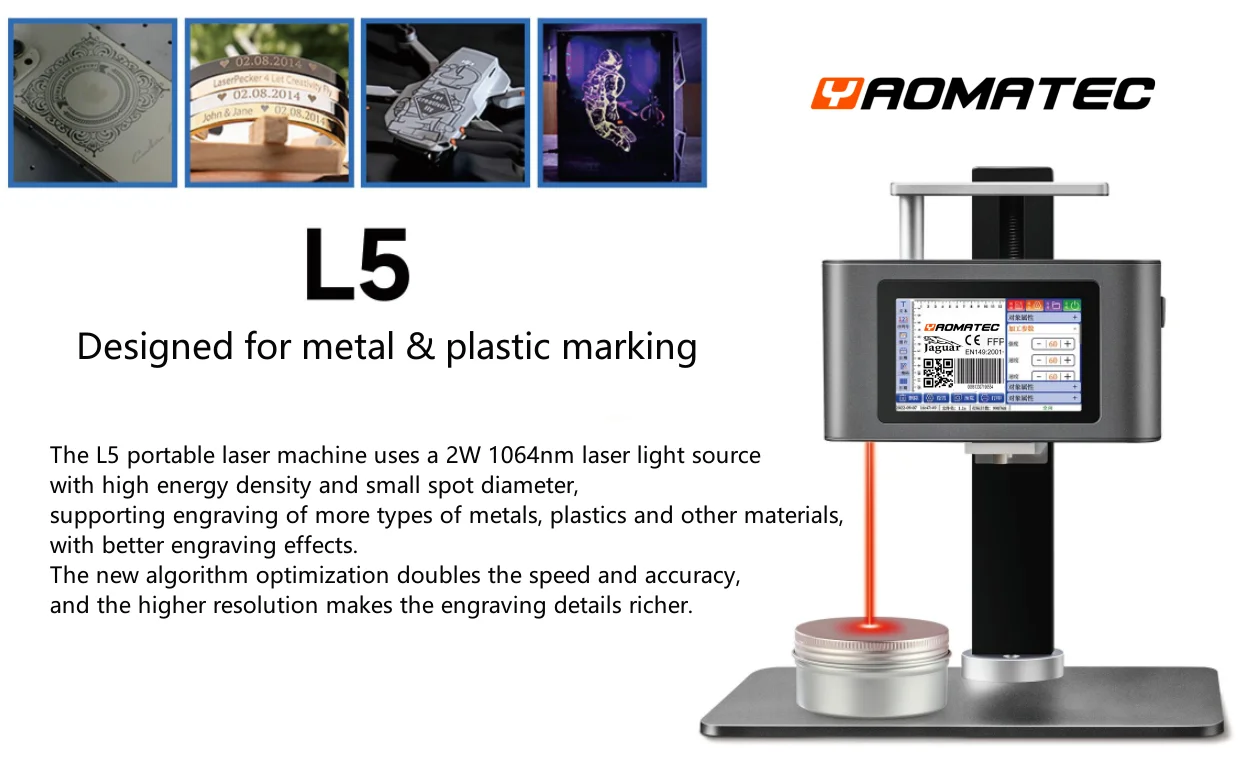 5 Inch Portable Laser Printer Printing Dates Numbers Patterns Laser Engraving Ma