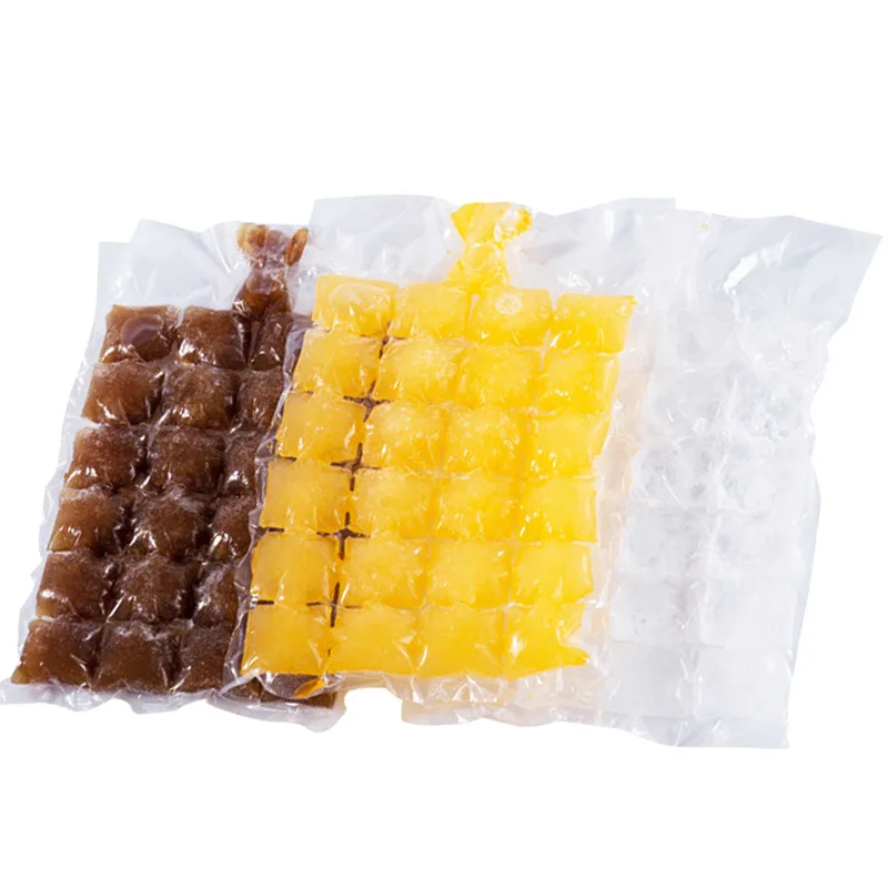 Disposable Transparent Plastic Grid Ice Cube Bag Ice Packaging Bags Household Make Cube Freezer mold Food grade Ice cube mold
