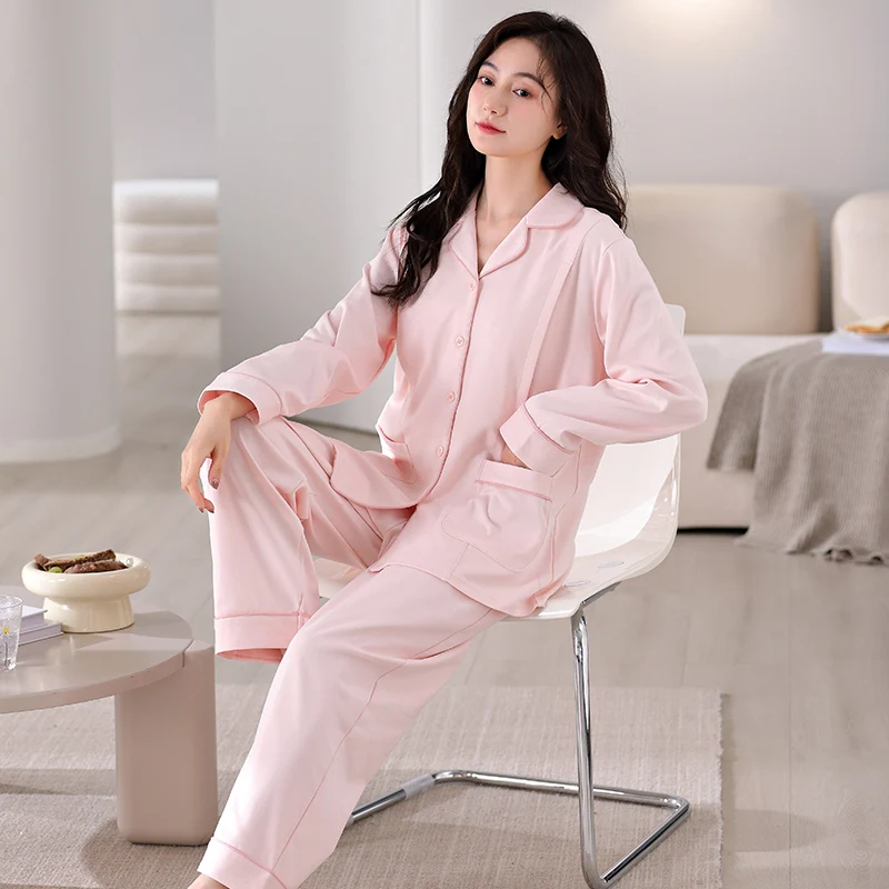 

100% Cotton High Quality Nursing Sleepwear Sets for Maternity Casual Loose Pajamas Suits Y2k Youth Pregnancy Home Hospital Wear