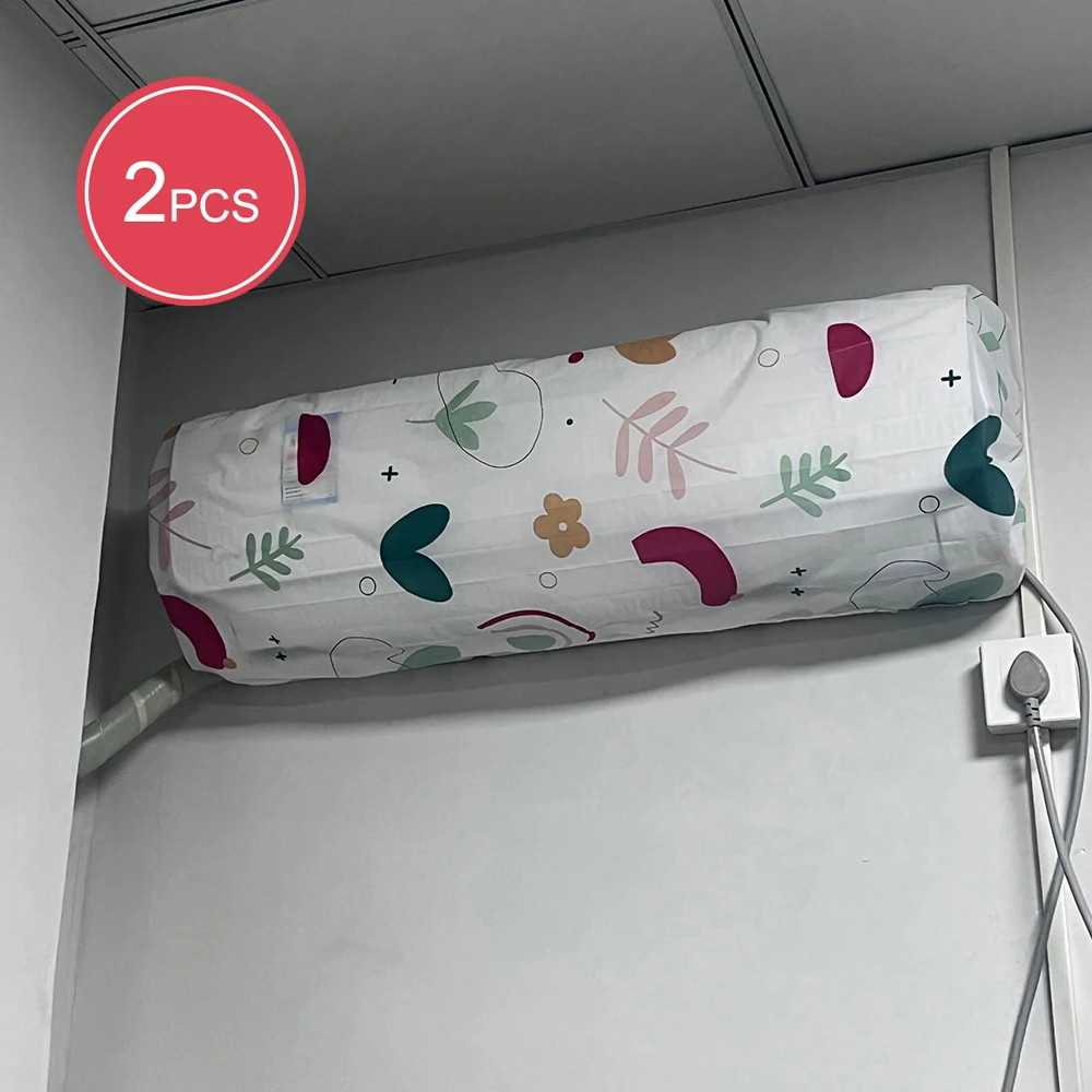 Air Conditioning Cover 2pcs Air Conditioner Dust Cover Wall Mounted Fan Universal Minimalist Creative Cartoon Washable Fan Cover