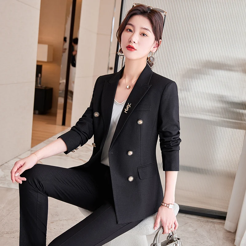 High Quality Fabric Formal Professional Women Business Work Wear Suits OL Styles Career Interview Blazers Trousers Set Pantsuits