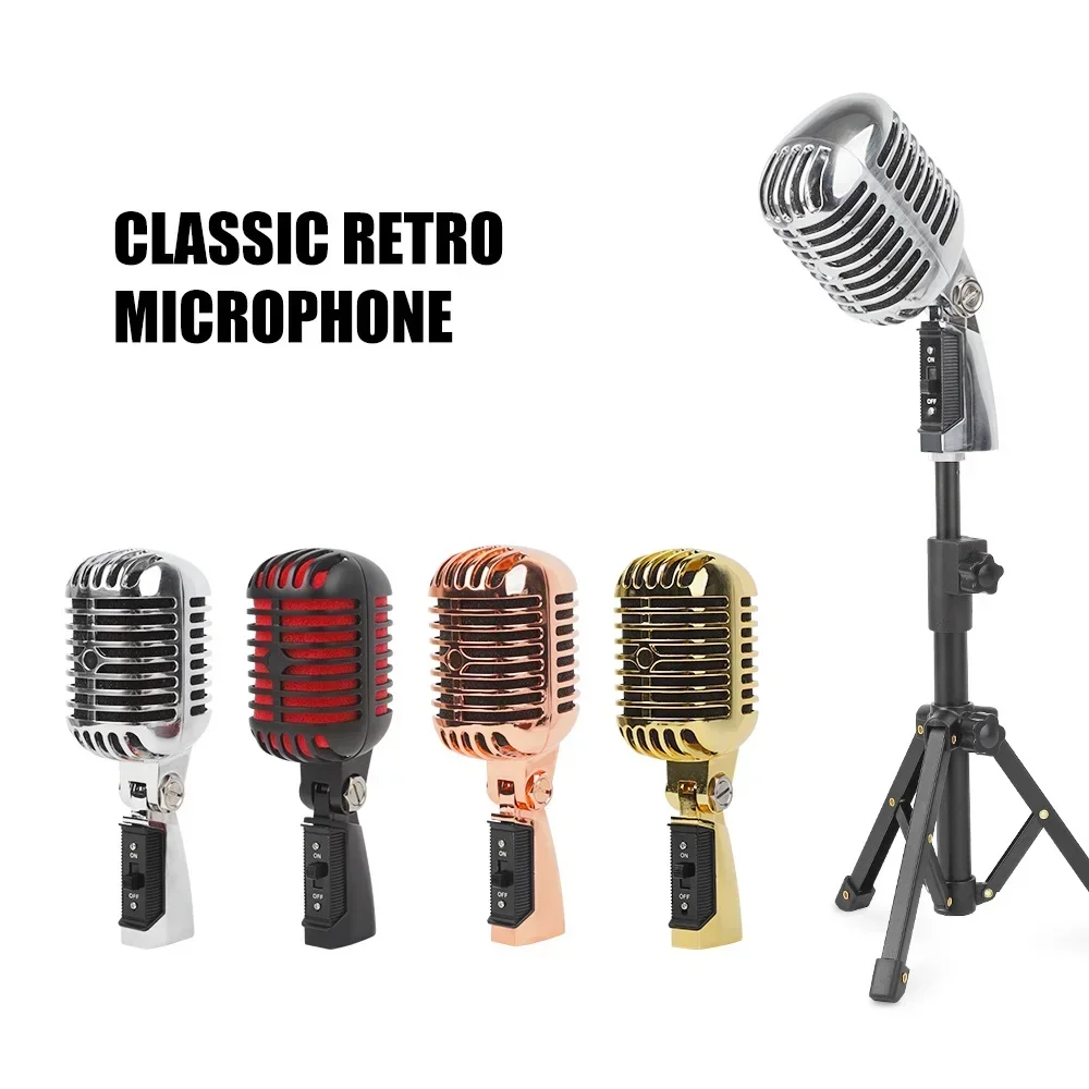 

Dynamic Microphone Vintage Portable Bar Stage Performance KTV Karaokes Speech Mic Home Electric Accessories Singer