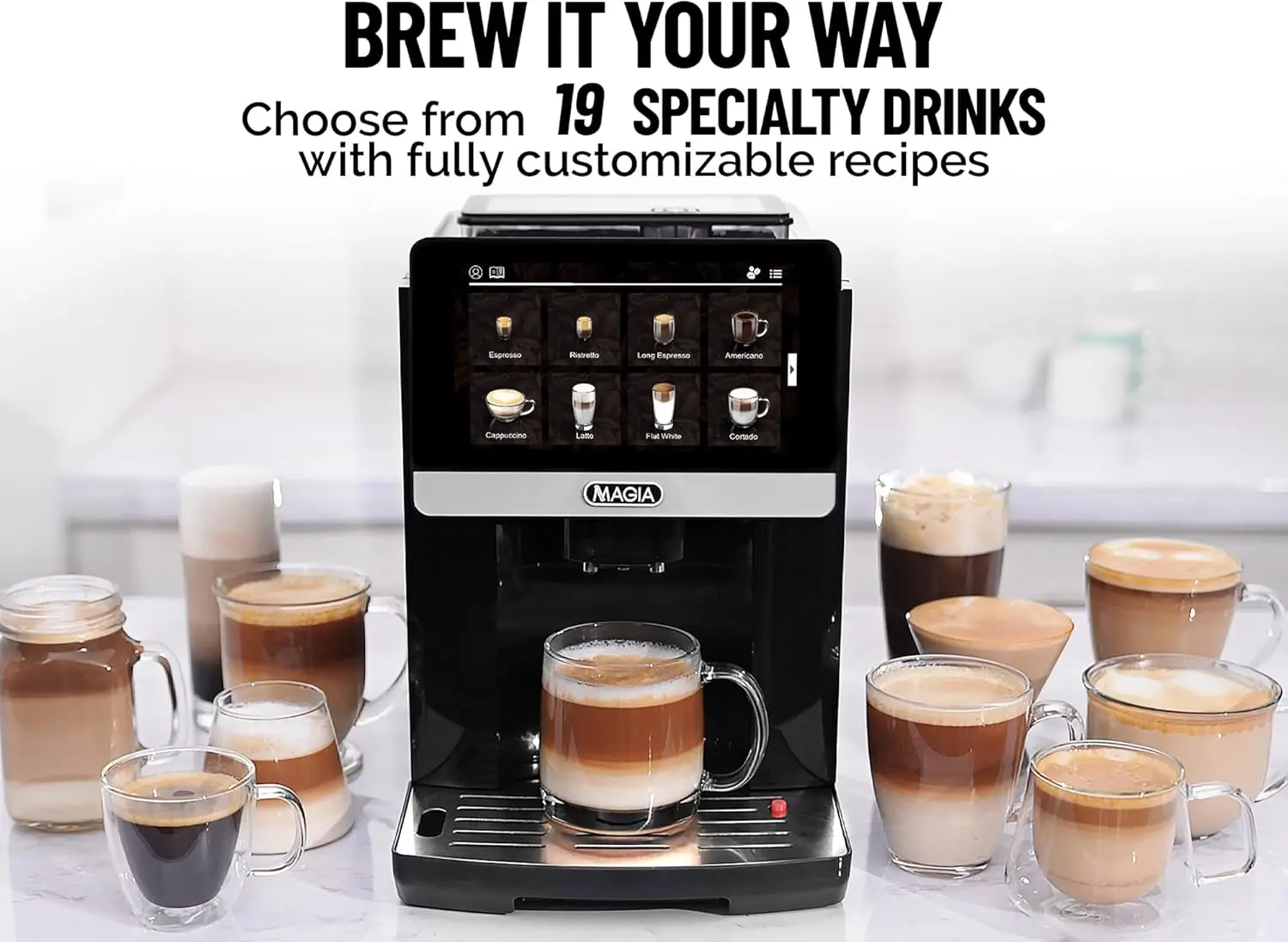 Fully Automatic Espresso Machine With Grinder - 19 Customizable Coffee Options - Auto-Cleaning For Easy Maintenance - Milk-Foam 3