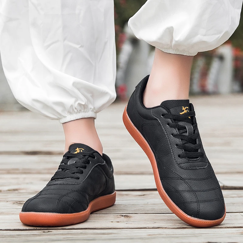 Tai Chi Shoes for Men Women Flexible Kung Fu Sneakers Flat Walking Wushu Martial Arts Shoes Outdoor Soft Sole Red Black martial arts shoes