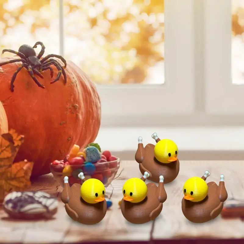 Turkey Ducks 3D Printed Thanksgiving Themed Ducks Fall Table Centerpiece Holiday Favors Thanksgiving Toddler Toys for Kids