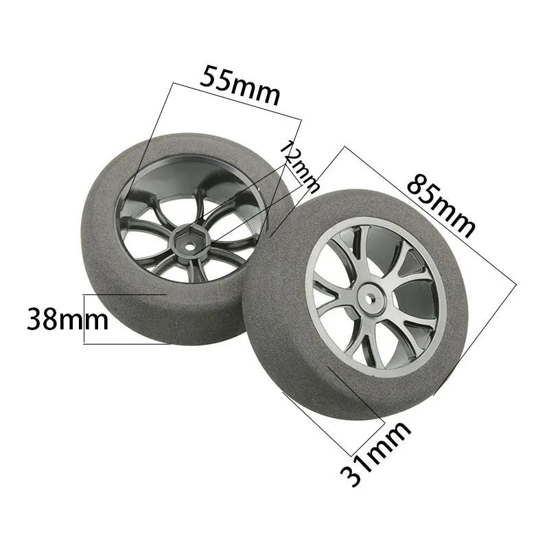 Wltoys 144001 124017 124016 144010 RC카, 로드 폼 타이어, 85mm 스폰지 타이어, 업그레이드 액세서리 부품